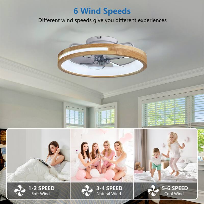 20" Ultra-Thin Quiet Ceiling Fan with Light