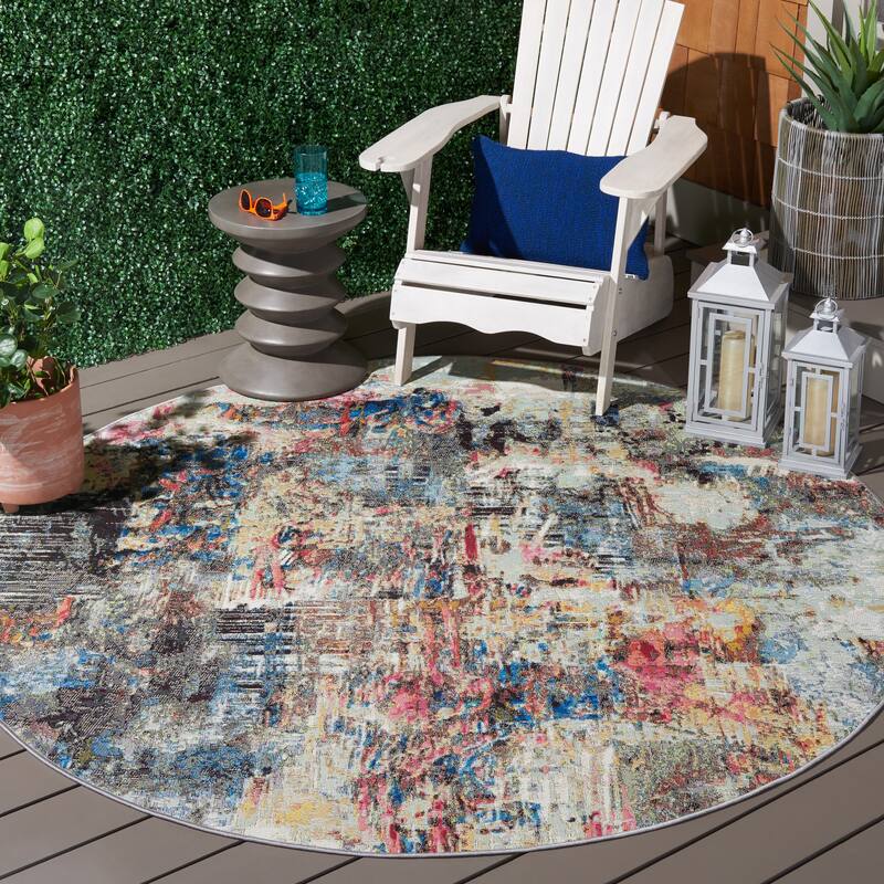 SAFAVIEH Barbados Merje Modern Waterproof Patio Backyard Rug
