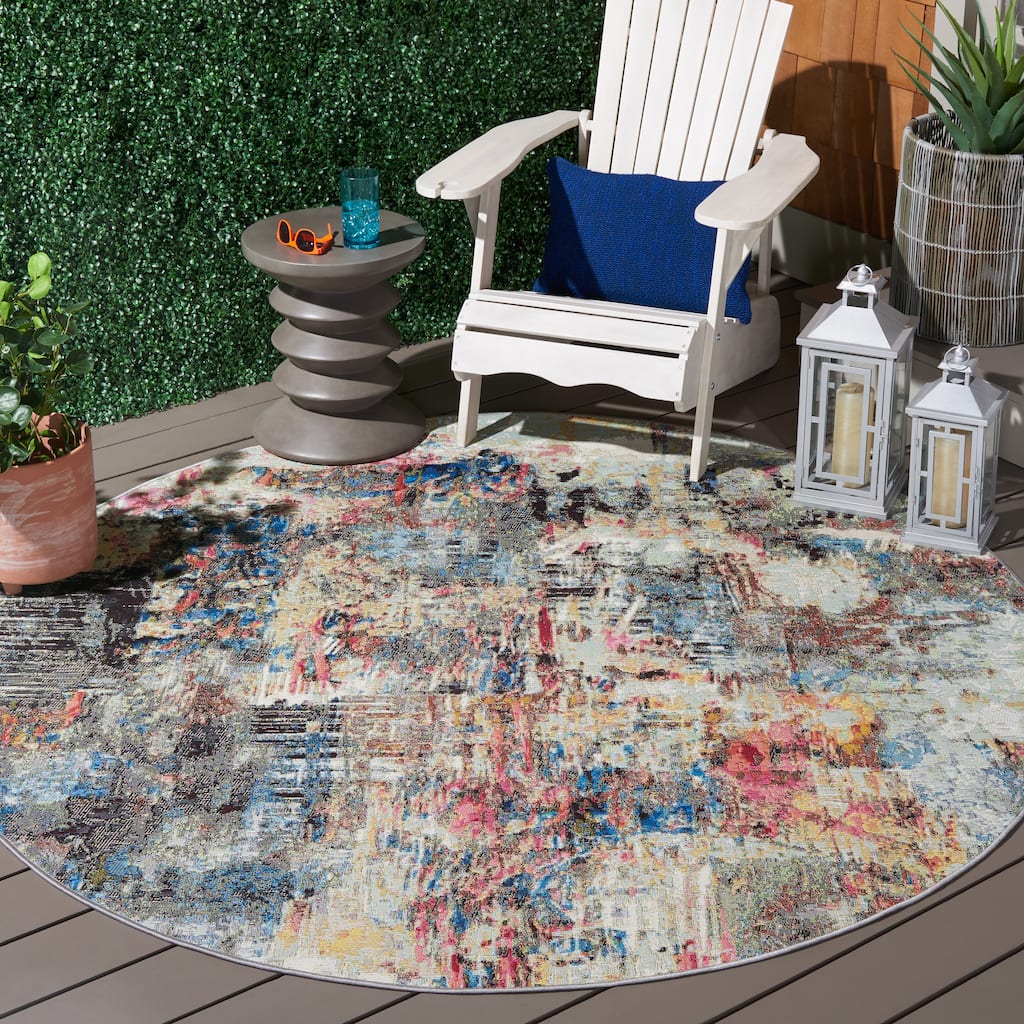 SAFAVIEH Barbados Merje Modern Waterproof Patio Backyard Rug