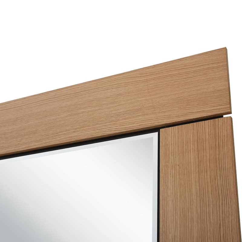 HomeRoots 35" Brown Square Accent Wood Mirror - 35.4' X '35.4' X '0.9