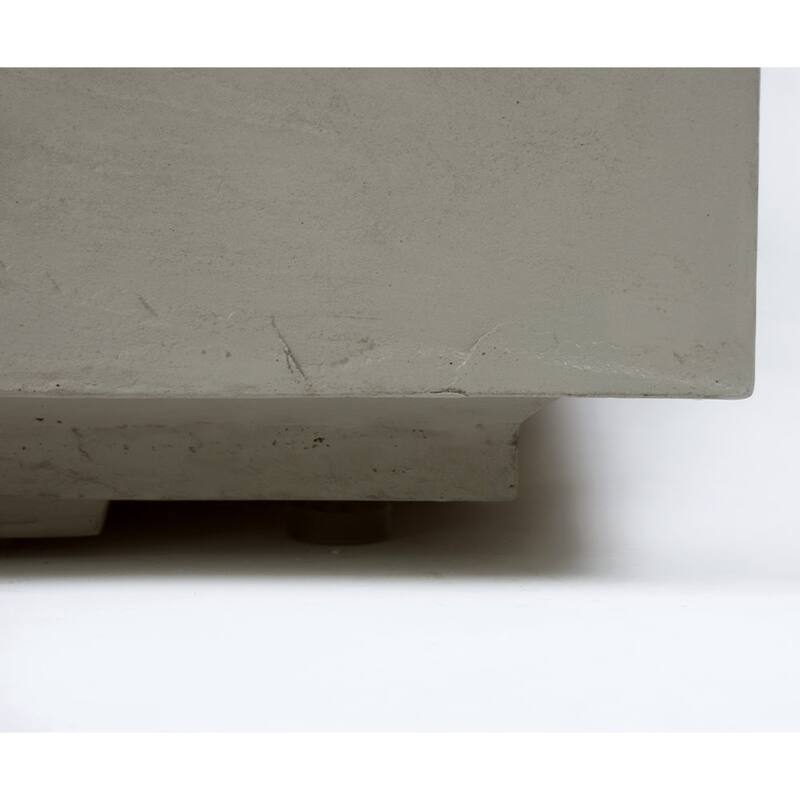 Elementi Plus Capertee Outdoor Fire Pit Table Concrete Square 60000 BTU - 40 x 40 inches with Lid, Fire Glass, and Cover