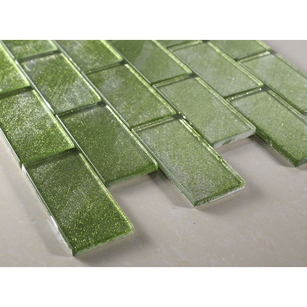 home depot green glass tile