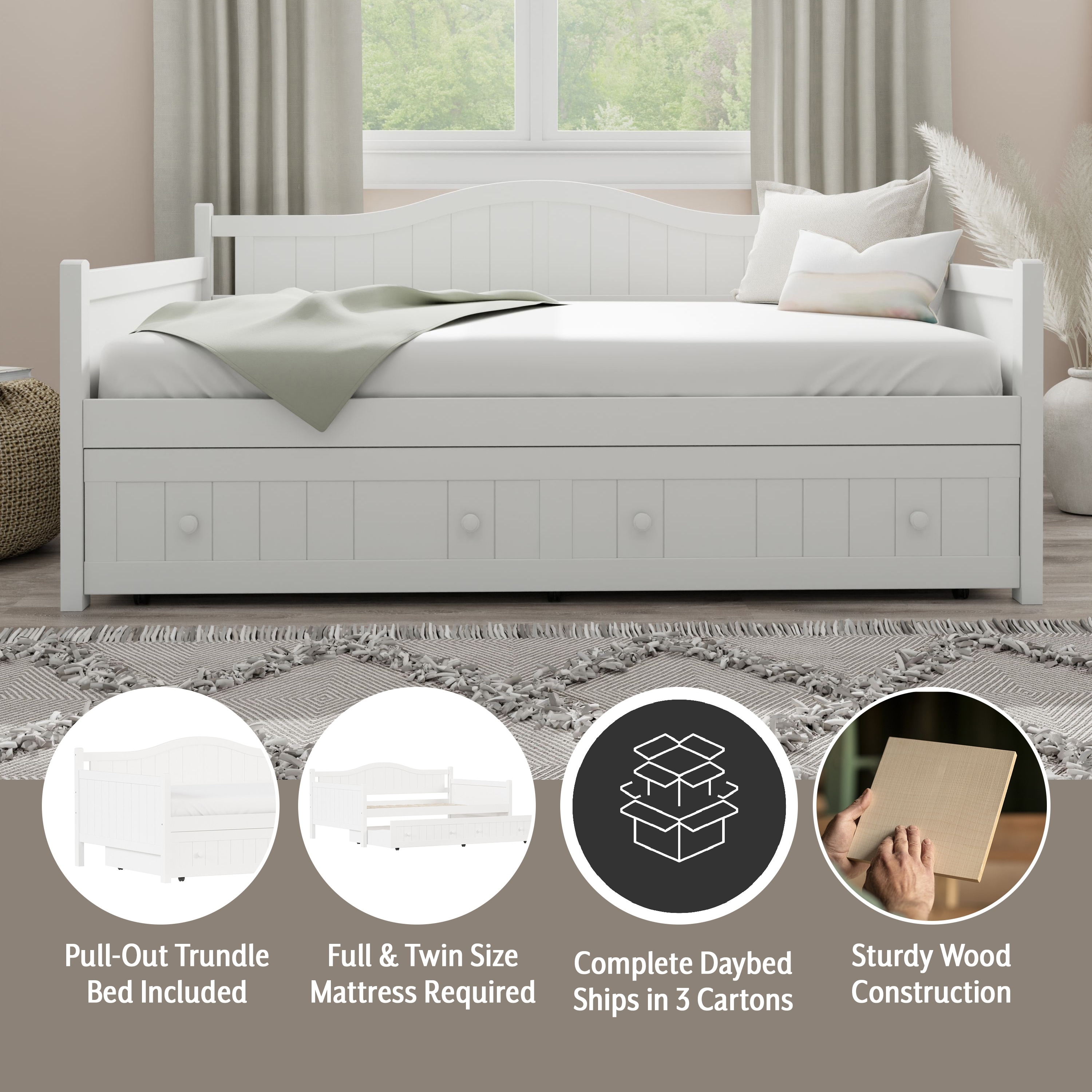 Hillsdale furniture staci full cheap daybed with trundle