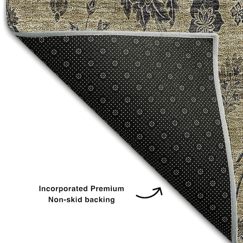 Premium Washable Super Soft Floral Borderless Mayfield Rug