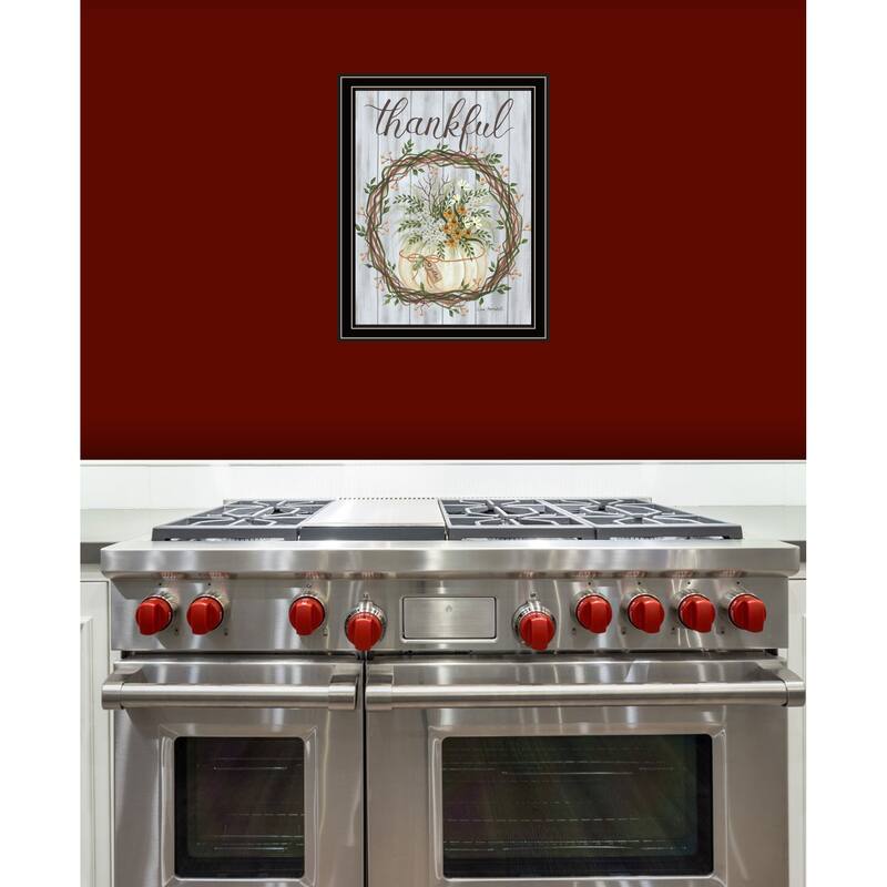 TrendyDecor4U Contemporary "Thankful Wreath" Framed Print Wall Art