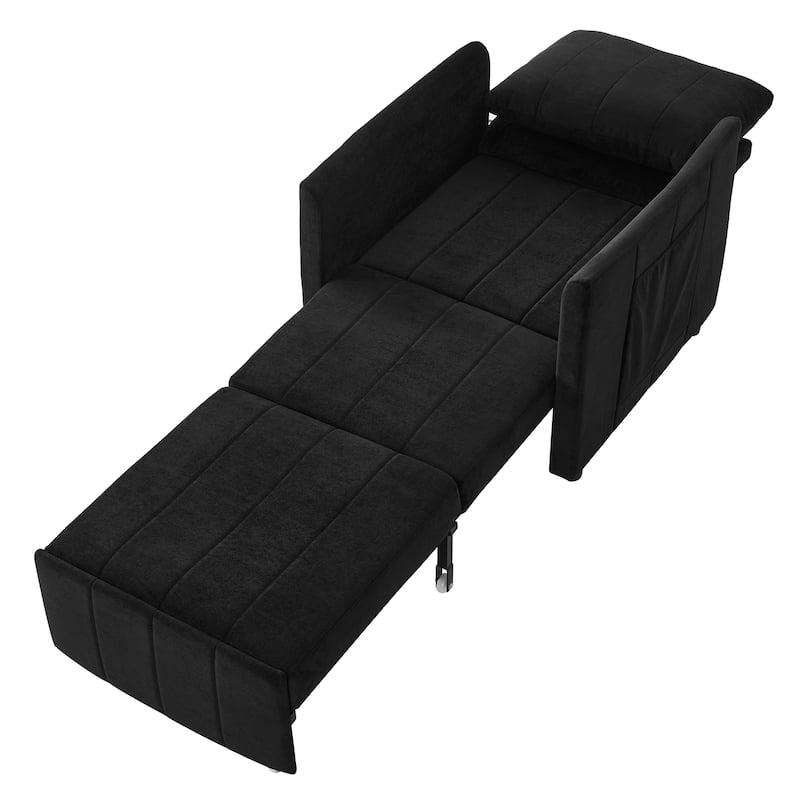 Roomfitters Convertible Sleeper Sofa with Pull-Out Bed 5-Position Adjustable Backrest Side Pockets & Storage Basket