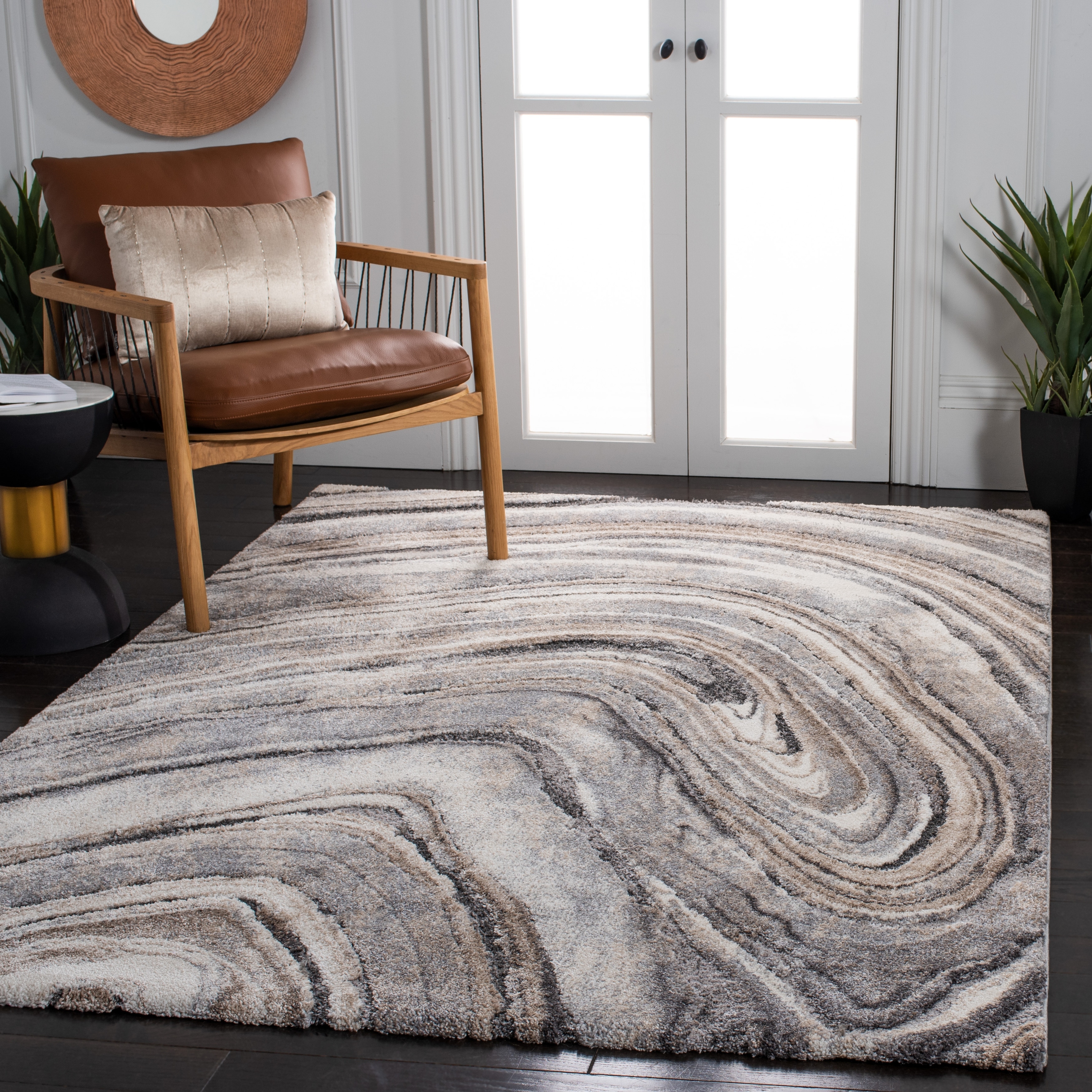 SAFAVIEH Cyrus Shag Vicenta Abstract 1-inch Thick Rug