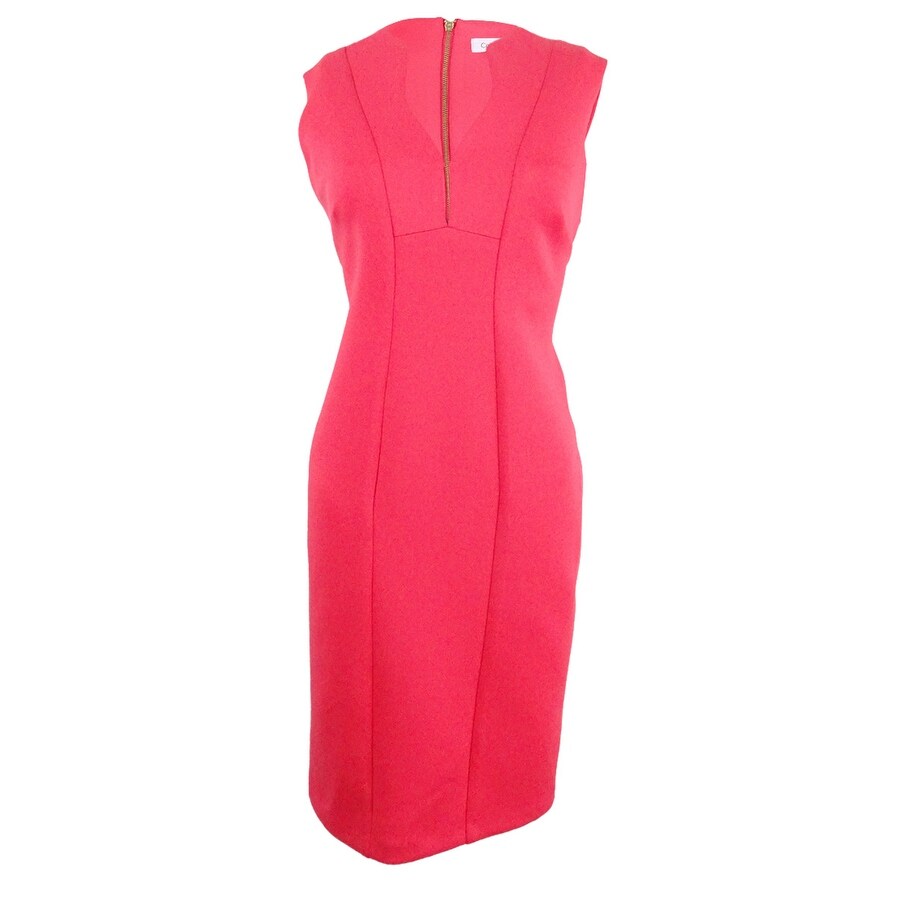 calvin klein v neck sheath dress
