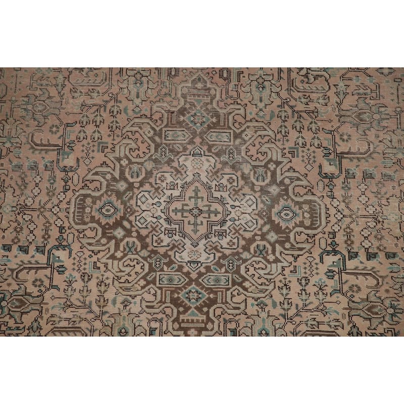 Handmade Distressed Tabriz Persian Rug Antique Living Room Wool Carpet - 6'5" x 9'7"