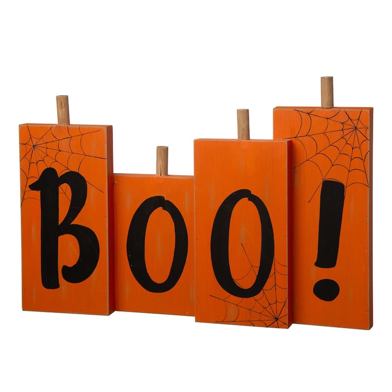 Glitzhome Halloween Wooden Boo Front Door Standing Decor