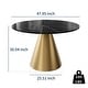 Clihome Round Marble Top Metal Dining Table - Bed Bath & Beyond - 39485862