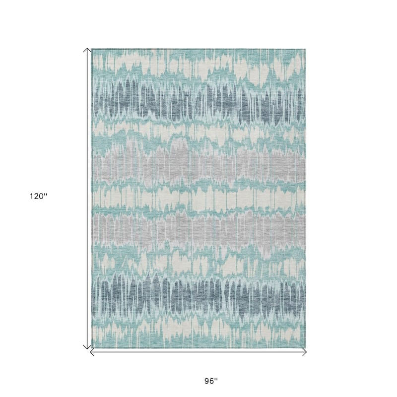 HomeRoots Striped Transitional Rectangle Outdoor Rug