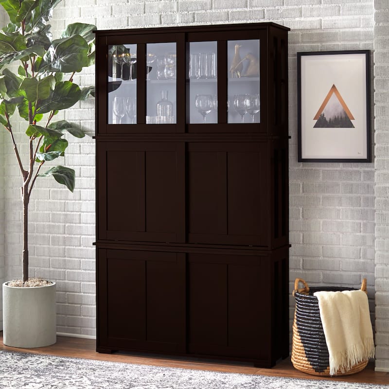 Porch & Den Jefferson Sliding Door Stackable Buffet Cabinet