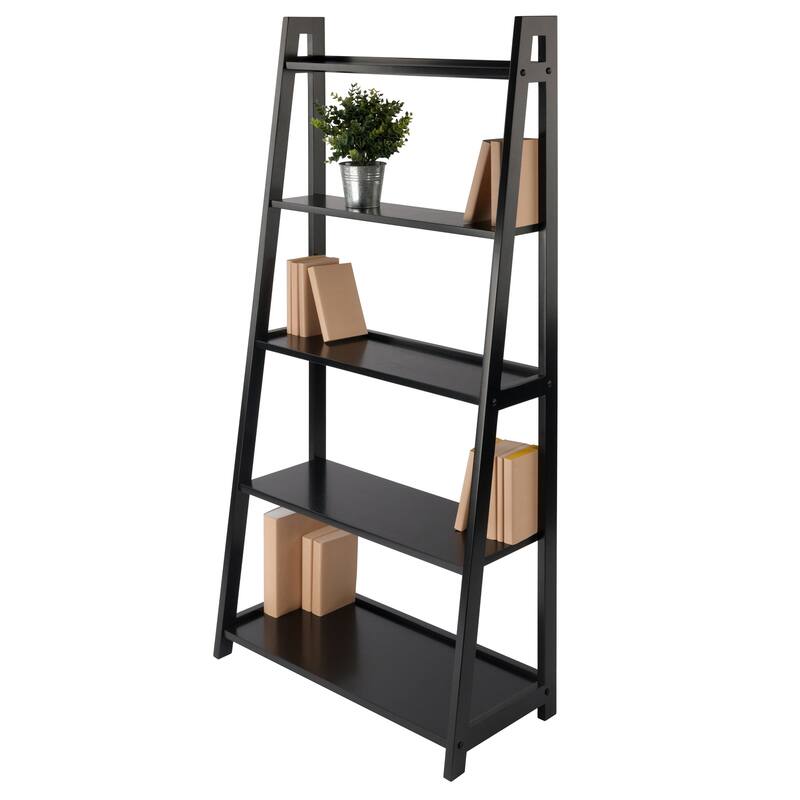 Adam 5-Tier A-Frame Shelf, Black - 27.87 x 12.99 x 58.03 inches