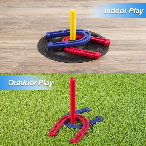 GSE™ Rubber Horseshoe Game Set for Kids & Adults. Horseshoe Throwing