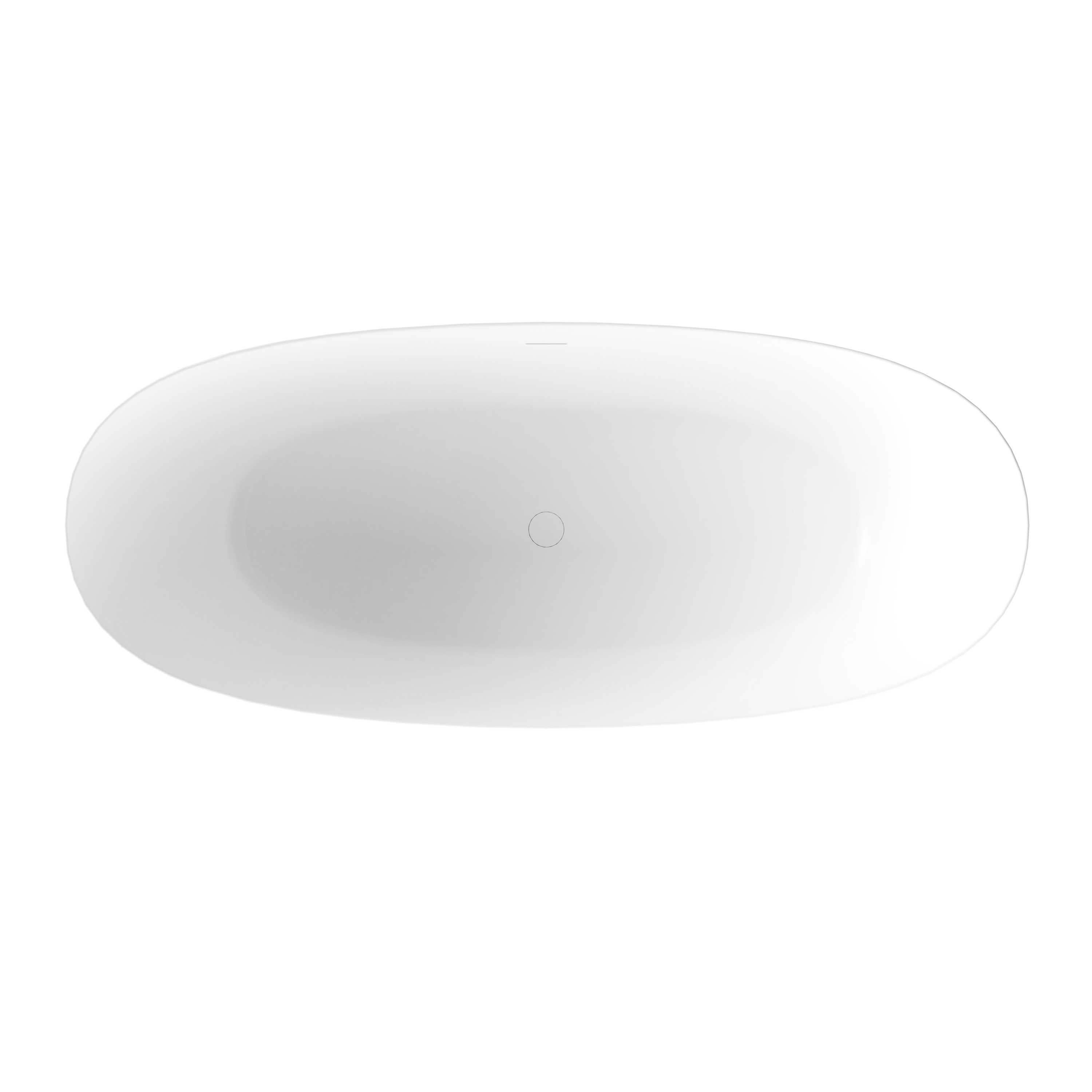 67 in. Freestanding Solid Surface Stone Bathtub, Ergonomic Spa Soaking Tub, Center Drain, Pop-Up Drain Kit, cUPC Certified