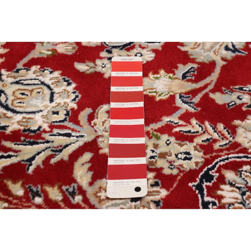 ECARPETGALLERY Hand-knotted Nain Red Silk, Wool Rug - 5'10 x 8'11