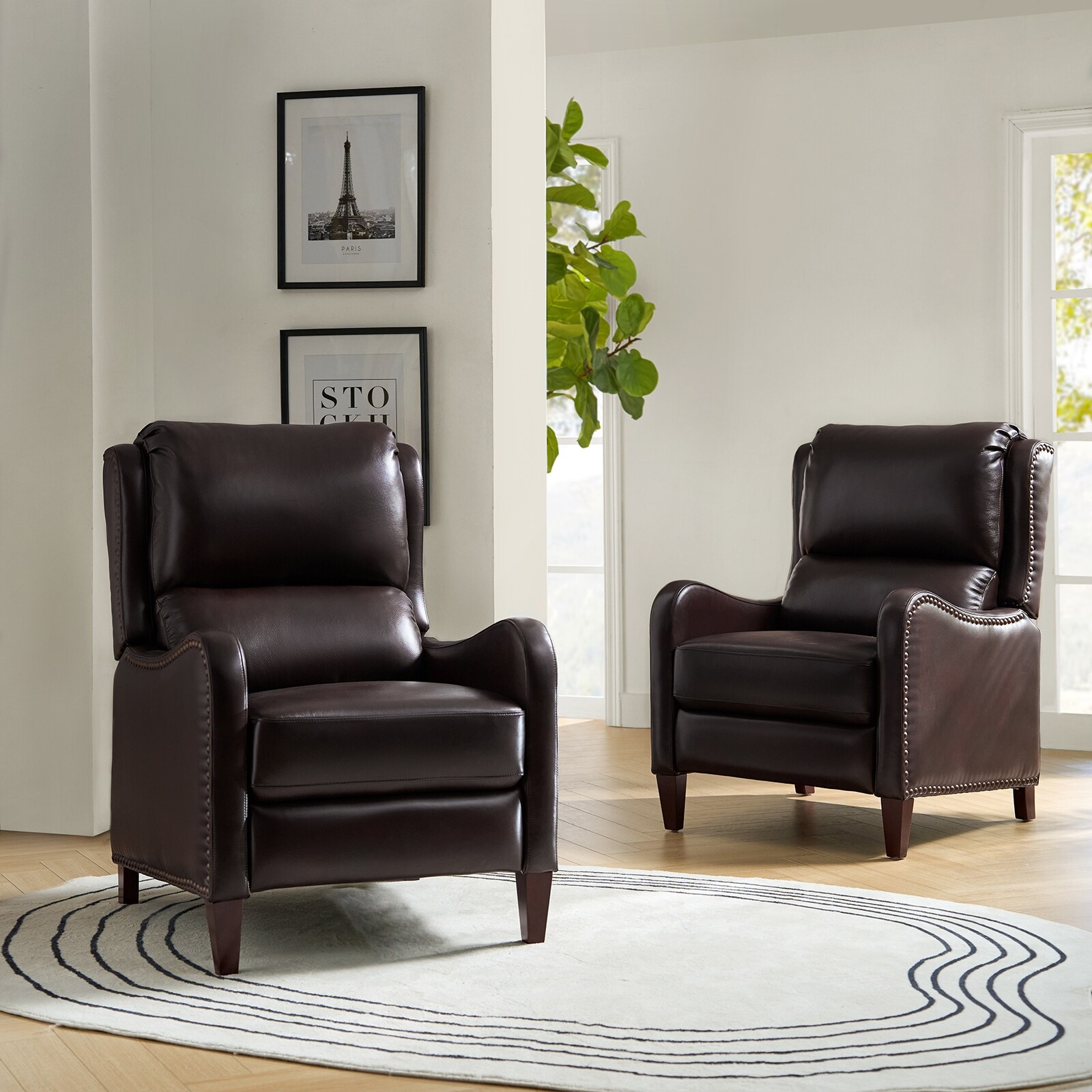 Brigida Multifunctional Modern Genuine Leather Nailhead Trim
