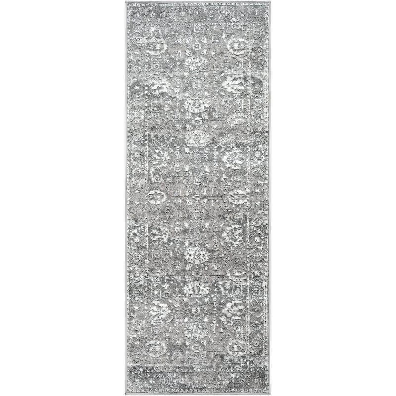 Livabliss Transitional Monte Carlo Oriental Area Rug - 2'7" x 7'3" - Charcoal
