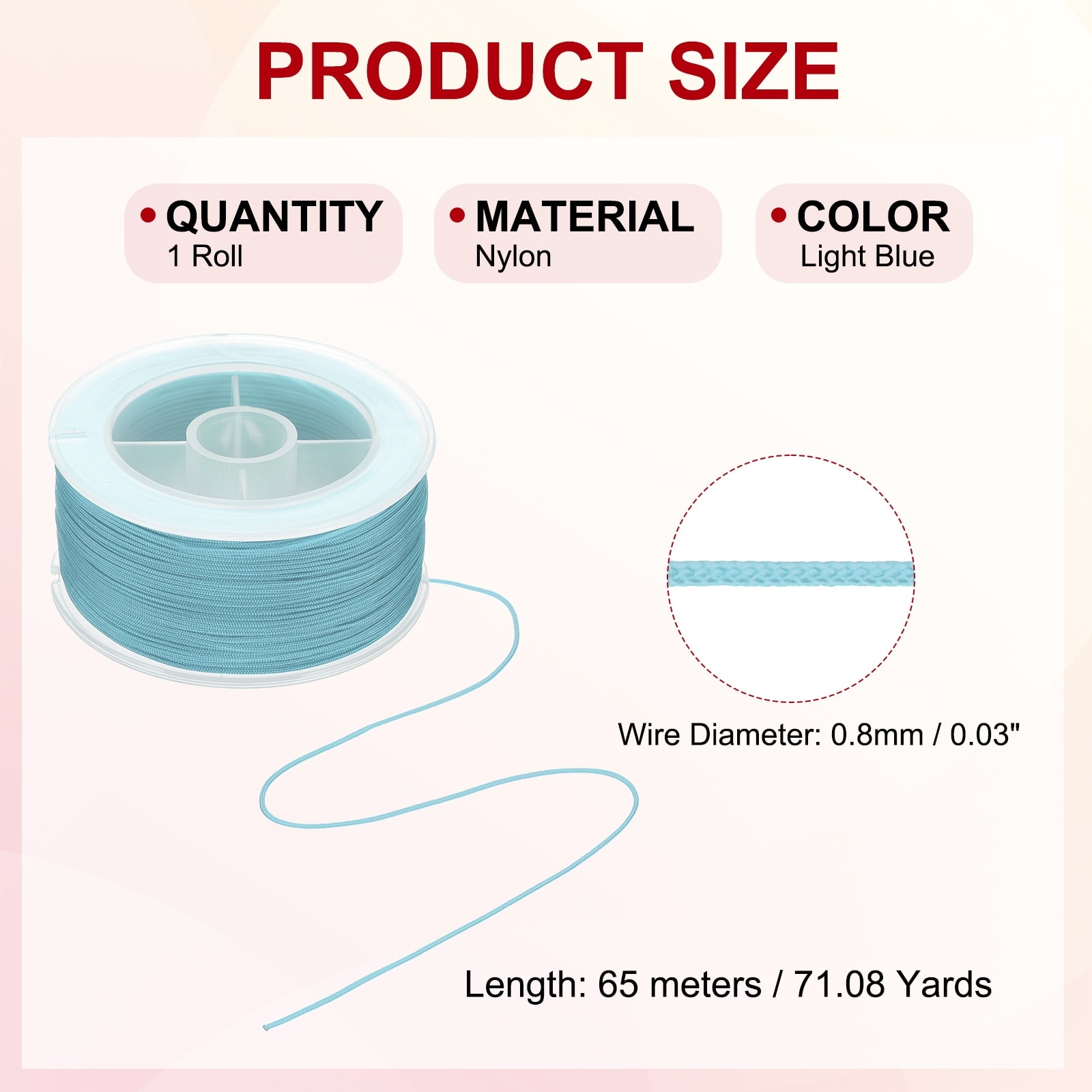 Nylon Cords, Bracelet String Braided Nylon Thread Chinese Knotting Cord for Jewelry Making Beading Necklaces Blind Wind Chimes