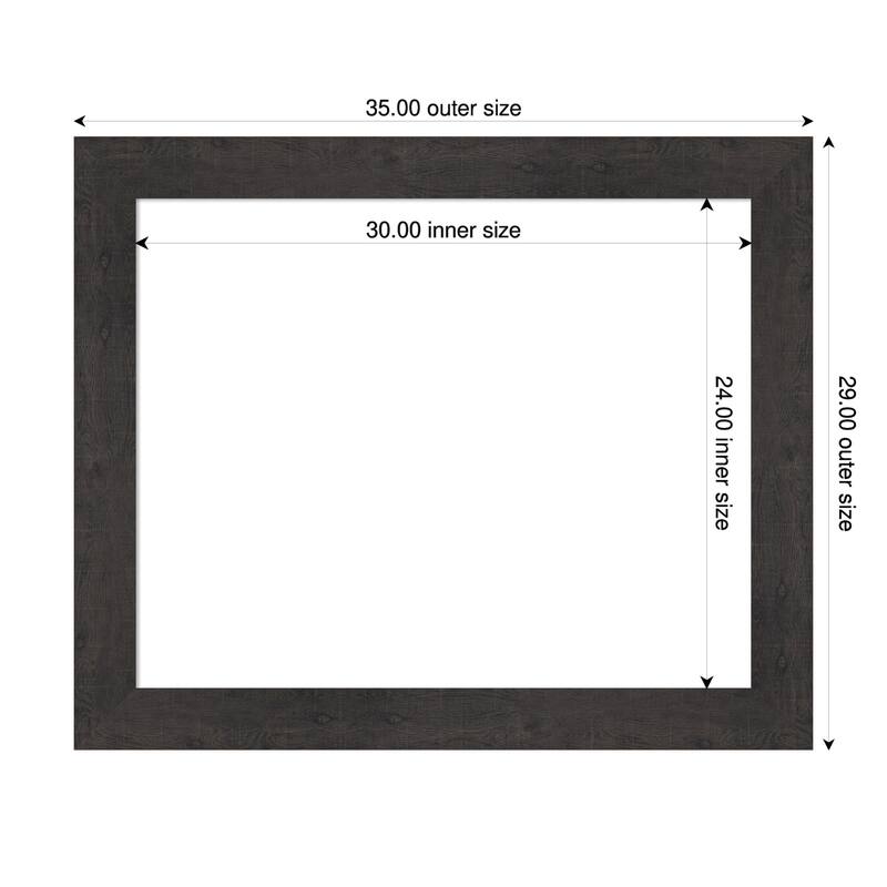Amanti Art Rustic Plank Espresso Framed Dry Erase Magnetic Board - 35 x 29 in - Rustic Plank Espresso