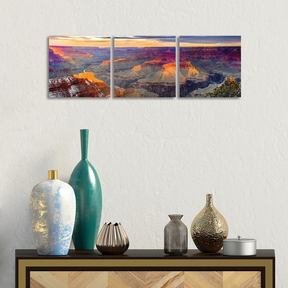 iCanvas "Grand Canyon Glow At Sunset" by Susanne Kremer 3-Piece Canvas Wall Art Set
