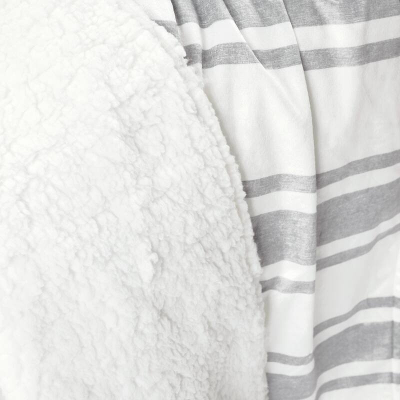 Lush Decor Baby Farmhouse Stripe Soft Sherpa Blanket - 40" x 30"