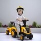 preview thumbnail 3 of 6, 2-in-1 Ride On Excavator Tractor for Toddlers with Shovel, Trailer, Horn, Lights & Music - Ages 18-36 Months - Yellow