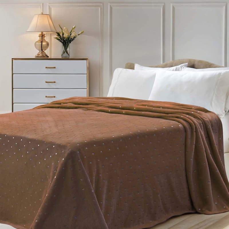 Superior Fleece Plush Medium Weight Soft Fluffy Decorative Blanket - Throw - Sepia