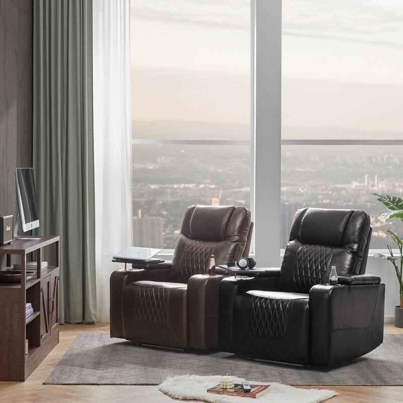 Electric Power Recliner with USB, Swivel Tray & Arm Storage