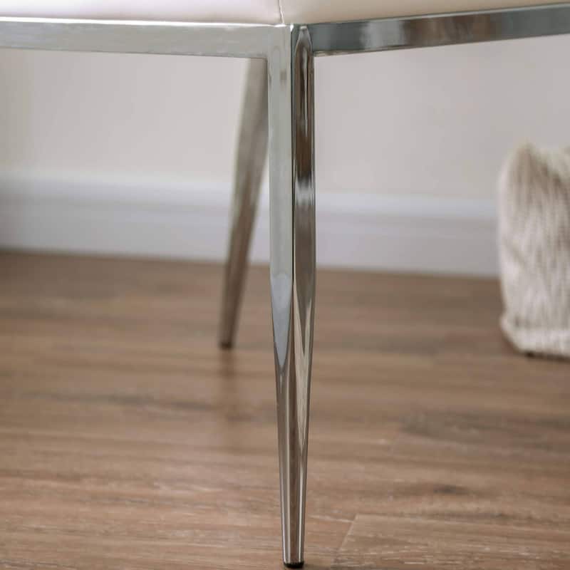 Furniture of America Zigg Modern White Channel Tufted Dining Chairs (Set of 2)