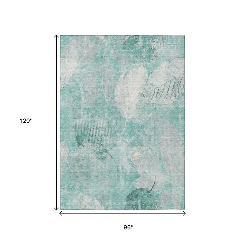HomeRoots Floral Transitional Rectangle Outdoor Rug