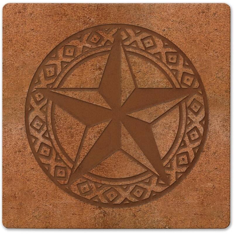 Leather Lonestar Decorative Heat Tolerant Stone Trivet with Non-Skid Cork Backing 8” Square Artistic, Durable, Wipes Clean - Brown
