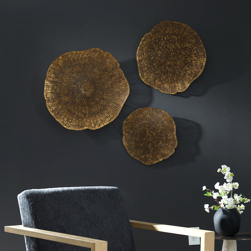 Laser Cut Metal Wall Decors - 23.5" - Gold - Set of 3