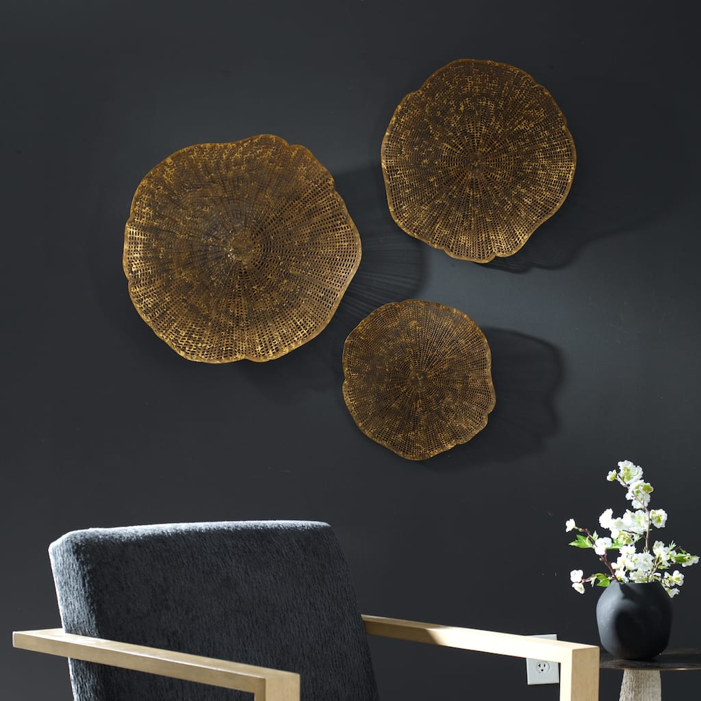 Laser Cut Metal Wall Decors - 23.5" - Gold - Set of 3