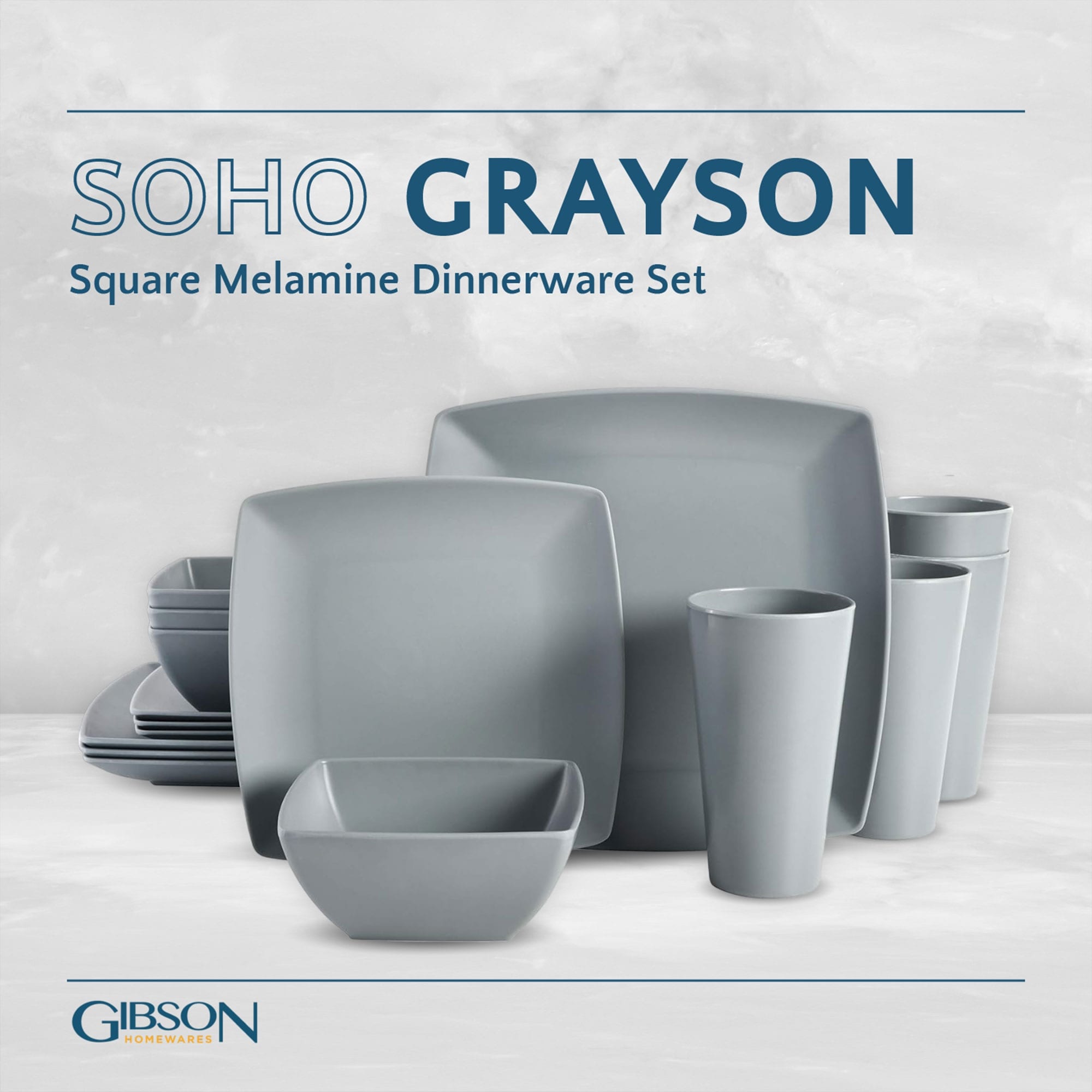 Square melamine dinnerware hot sale