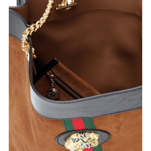 gucci rajah suede tote