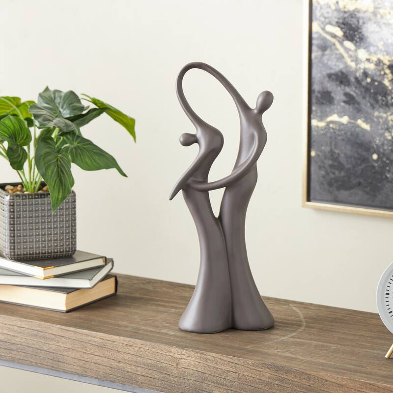 Black or White Ceramic Dancing People Decorative Sculpture