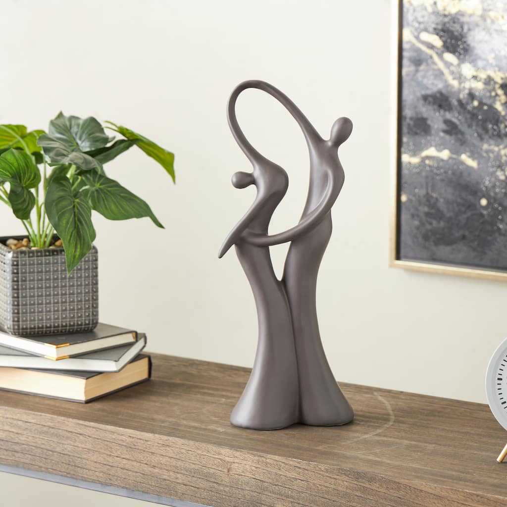 Black or White Ceramic Dancing People Decorative Sculpture