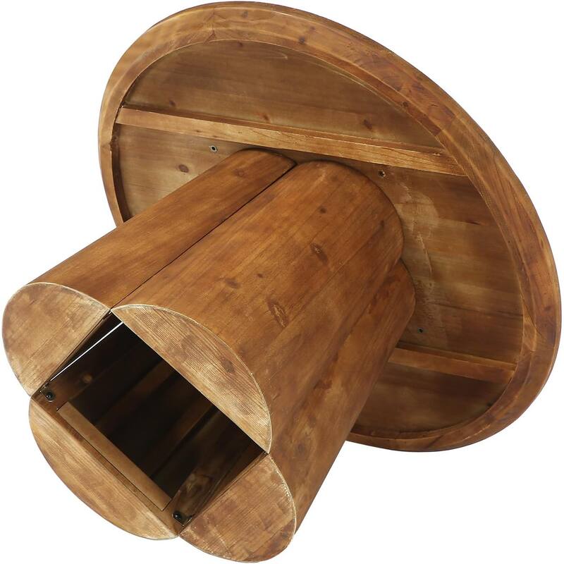 31.5-Inch Solid Wood Round Coffee Center Tea Table with Robust Base for Living Room, Small Space, Apartment