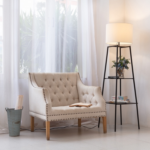 Bed bath and beyond 2025 floor lamp with shelves