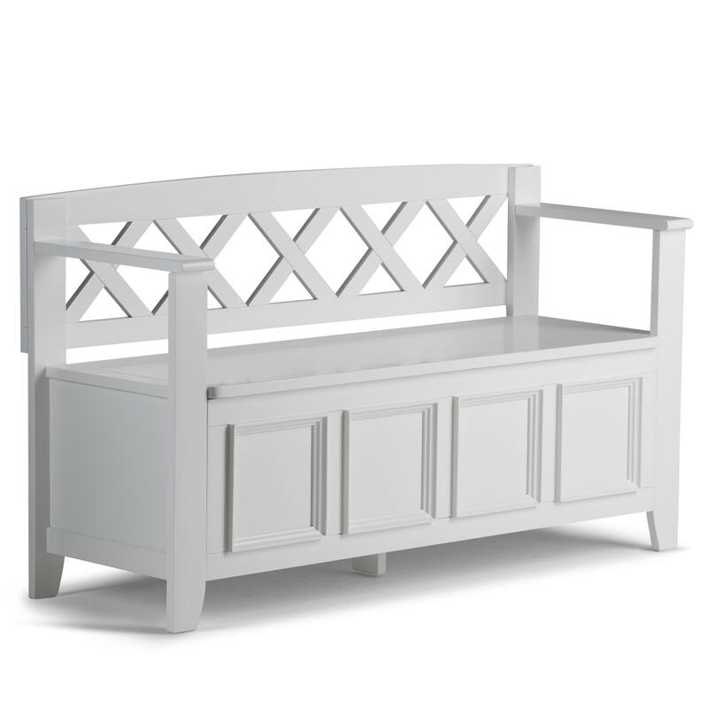 WYNDENHALL Halifax 48 inch Wide Solid Wood Transitional Entryway Bench - 48 Inches wide
