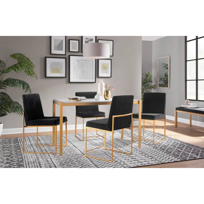 Silver Orchid Forrest Gold High Back Dining Chair - Set of 2
