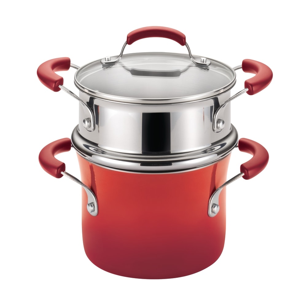 Classic Brights 8-Quart Oval Covered Pasta Pot with Pour Spout