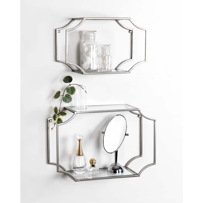 Kate and Laurel Ciel Scalloped Metal Wall Shelf (Set of 2)