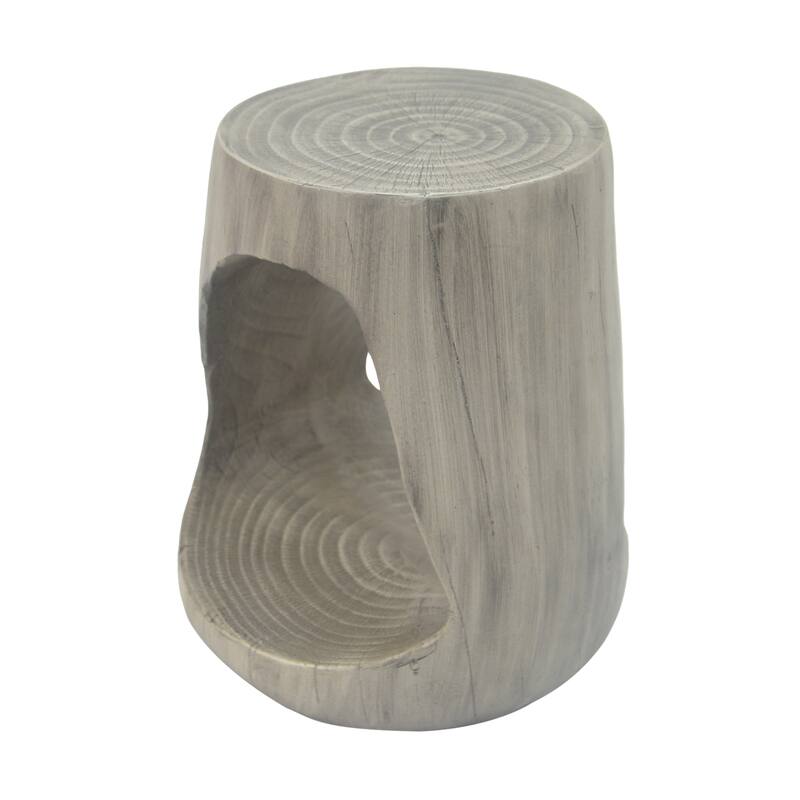 Hollow Round Table-Shape Side Table,Wood-Like Texture