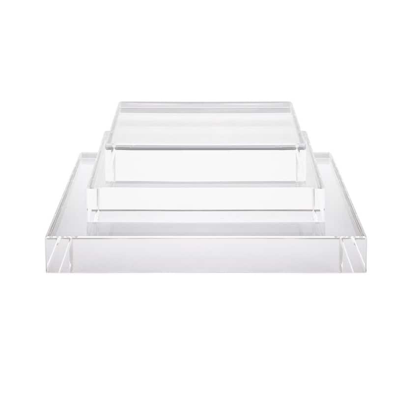 Square Clear Crystal Bases (Set of 3)