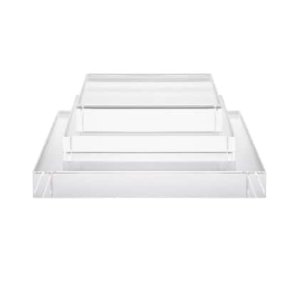 Square Clear Crystal Bases (Set of 3)