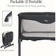 preview thumbnail 14 of 12, Evolur Kinsley Quickfold Portable Bassinet in Dark Gray, Adjustable Height, One-Step Fold, Wheels for Easy Mobility