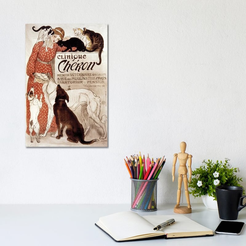 iCanvas "French Veterinary Clinic." by Theophile Alexandre Steinlen Canvas Print - 12x8x0.75